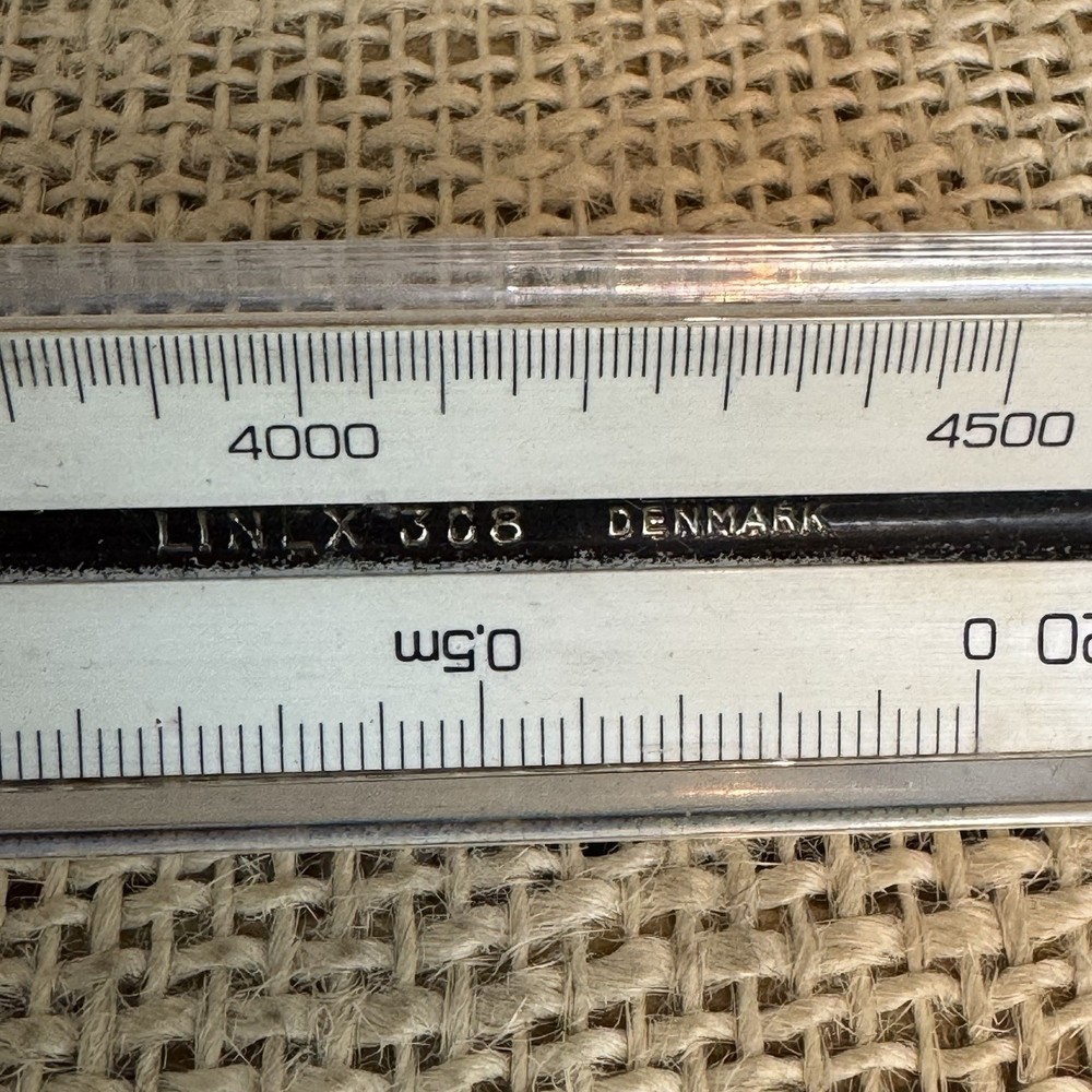 Linex 308 Triangular Graphics Engineering Drawing ruler in original case