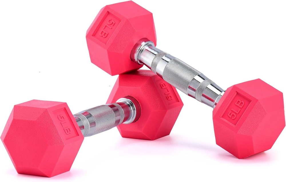 Versatile Light Pink Dumbbells Set - Comfortable, Rust Resistant & Eco-Friendly