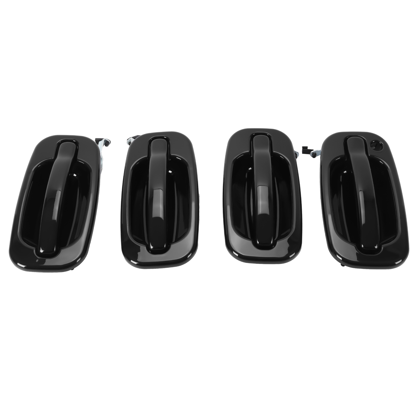 4Pcs NEW Outside Door Handles Set Painted Black For Silverado Tahoe Sierra 99-06