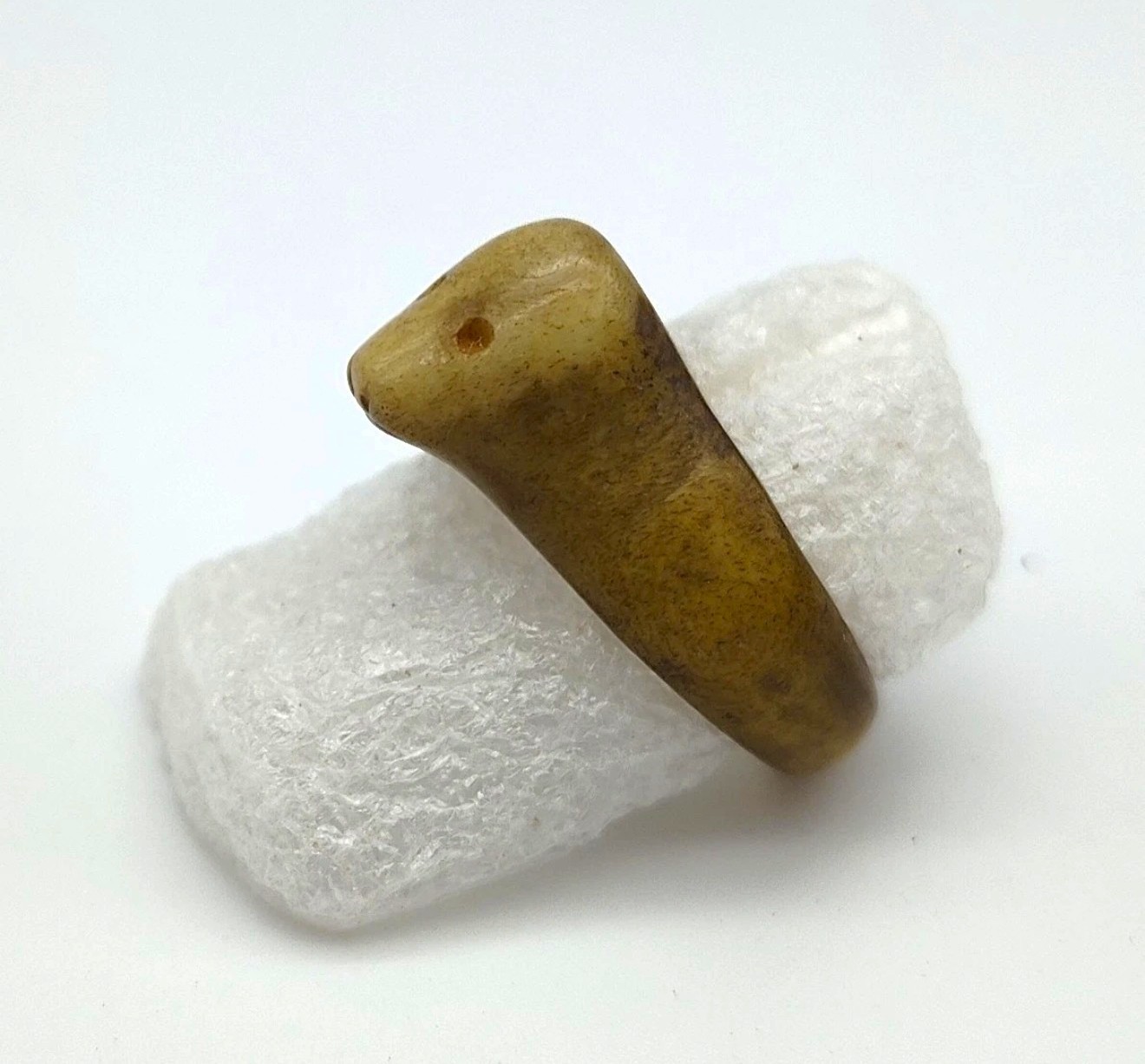 Antique 19th C. Inuit Eskimo Carved Seal Head Finger Ring