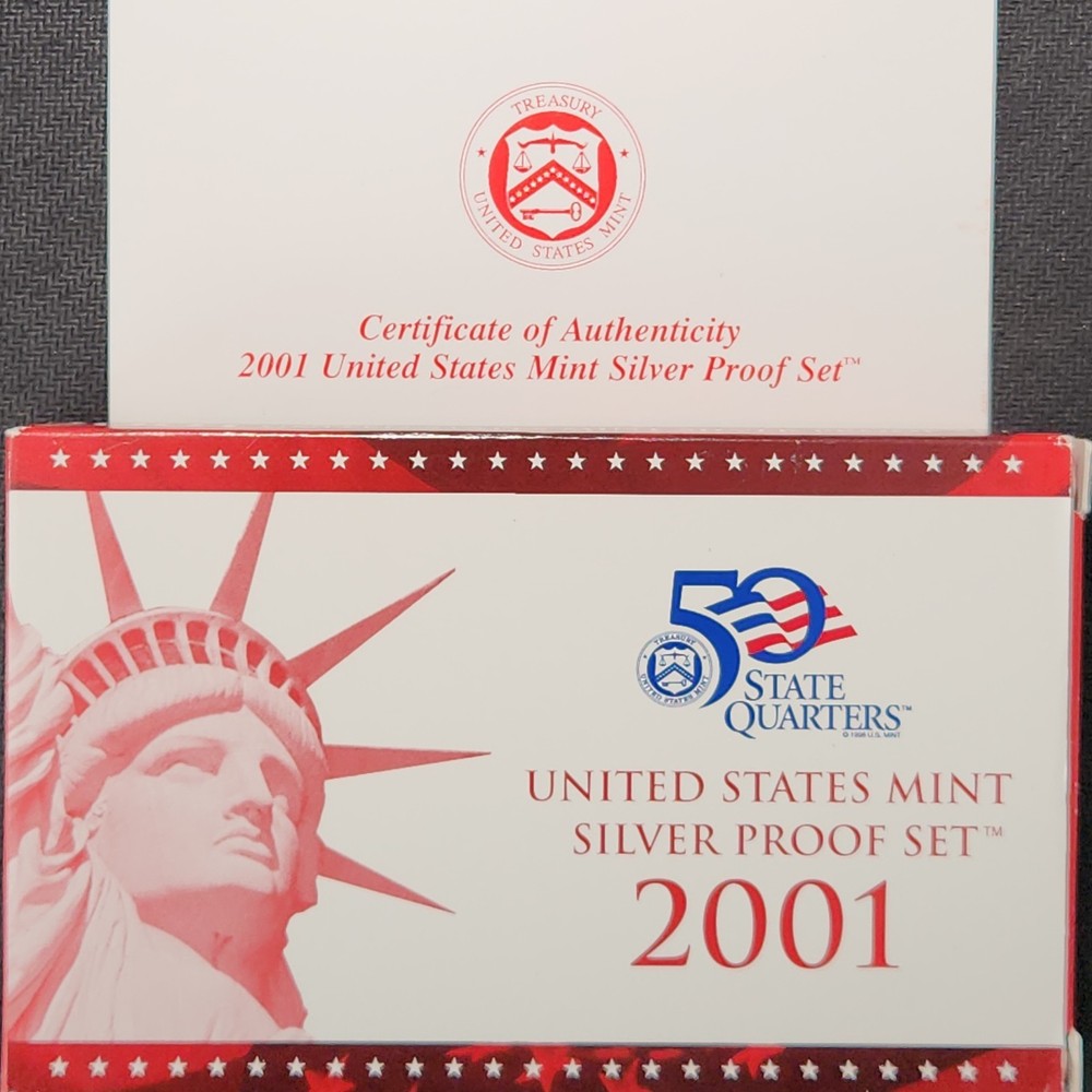 2001 Silver Proof Set U.S. Mint Original Packaging, OGP - Z-2152