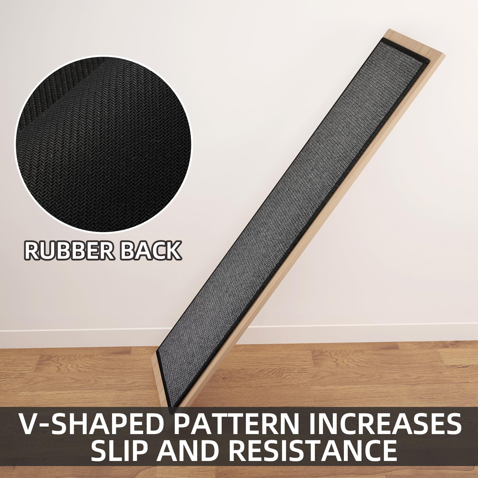 SUMLANS Kitchen Mat Set of 2 PCS, 17.3"x47"+17.3"x30" (Set 2), Black