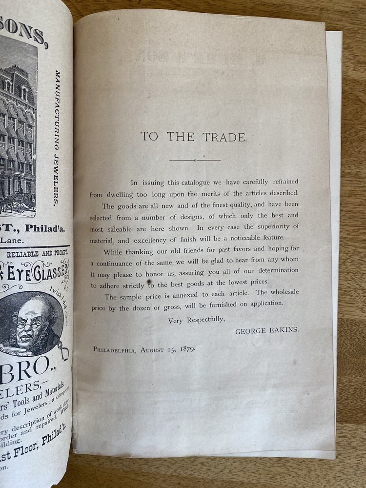 George Eakins Silver Plate Novelties 1879 Illustrated Sales Catalog