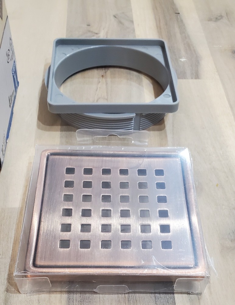 Everbilt Watershield Shower System 4 in. Bronze Square Grid Drain Grate