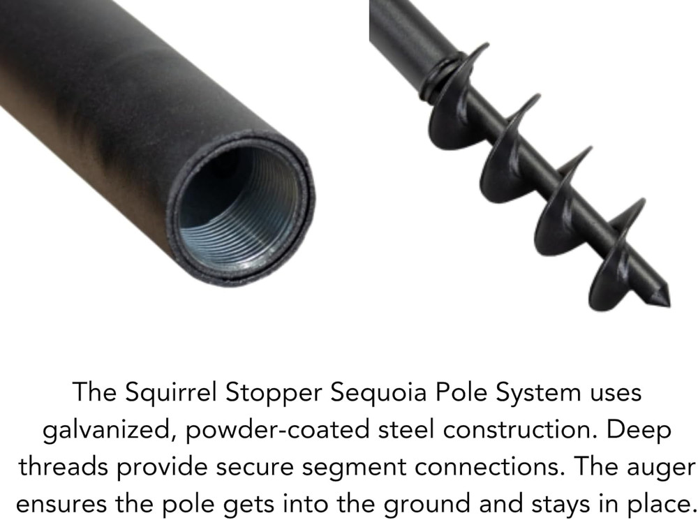 Squirrel Stopper Sequoia Squirrel-Proof Universal Mounting Pole Kit, 4 Hanging S