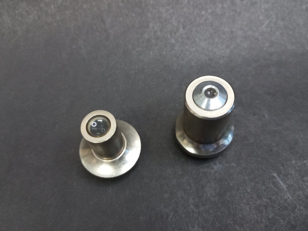 Soviet Vintage Microscope Lenses 2pcs, USSR Microscope Accessories