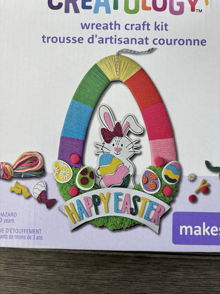 Easter kids craft Wreath bunny Happy Easter