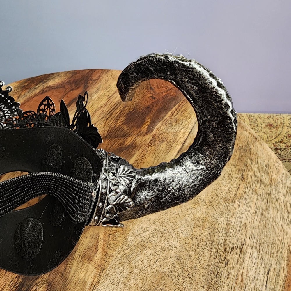 Attitude Studio Silver Floral Mythical Horn Mask