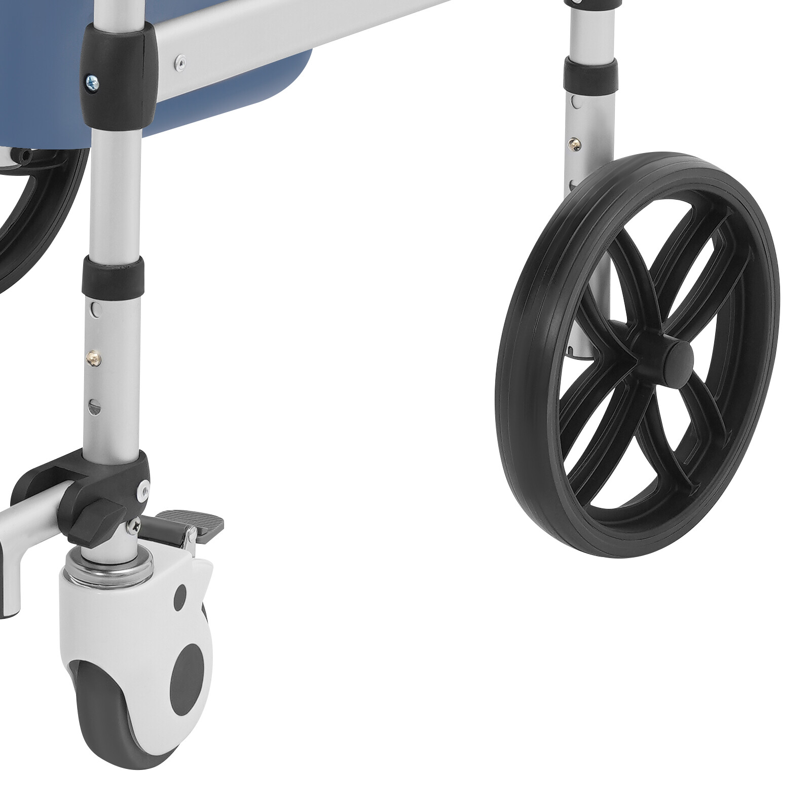 Foldable Shower Rolling Chair Adjustable Seat Folding Bath Wheelchair w/ Wheels