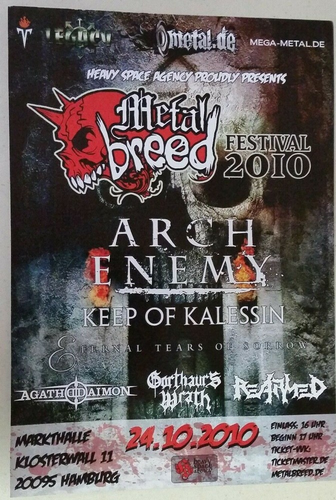 ARCH ENEMY "Metal Breed Fest 2010" ~ Magazine PRINT AD Agathodaimon