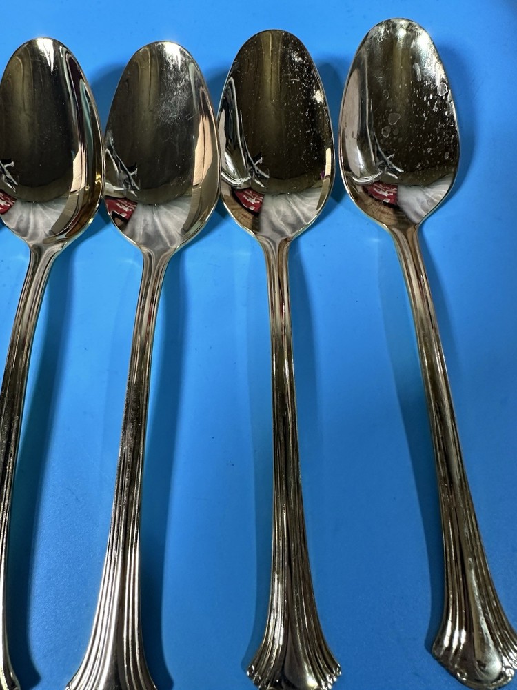9 PC Stainless Gold Table Spoon Set