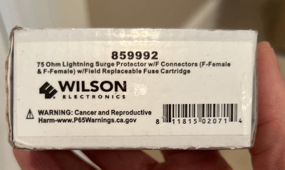 WILSON ELECTRONICS 75 Ohm Lightning Surge Protector 859992