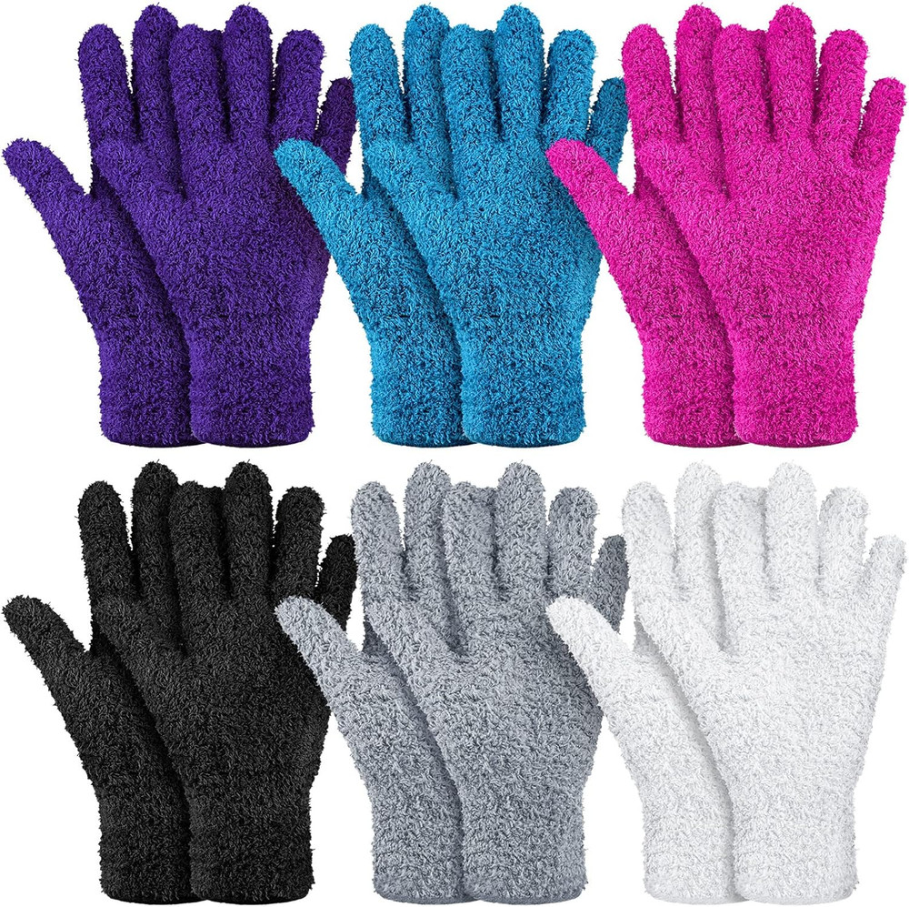 6 Pairs Microfiber Dusting Gloves, Dusting Cleaning Gloves Microfiber Gloves ...