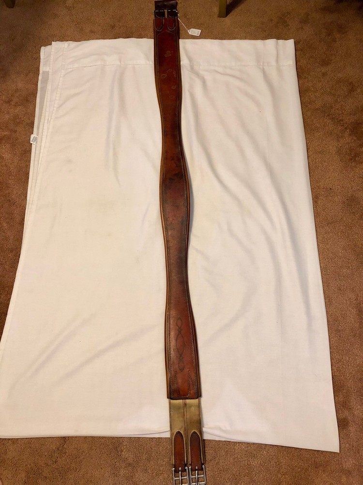 Leather Panel Girth Brown 56