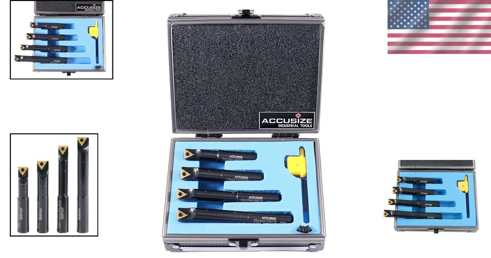 Accusize Indexable Boring Bar Set with Carbide Inserts