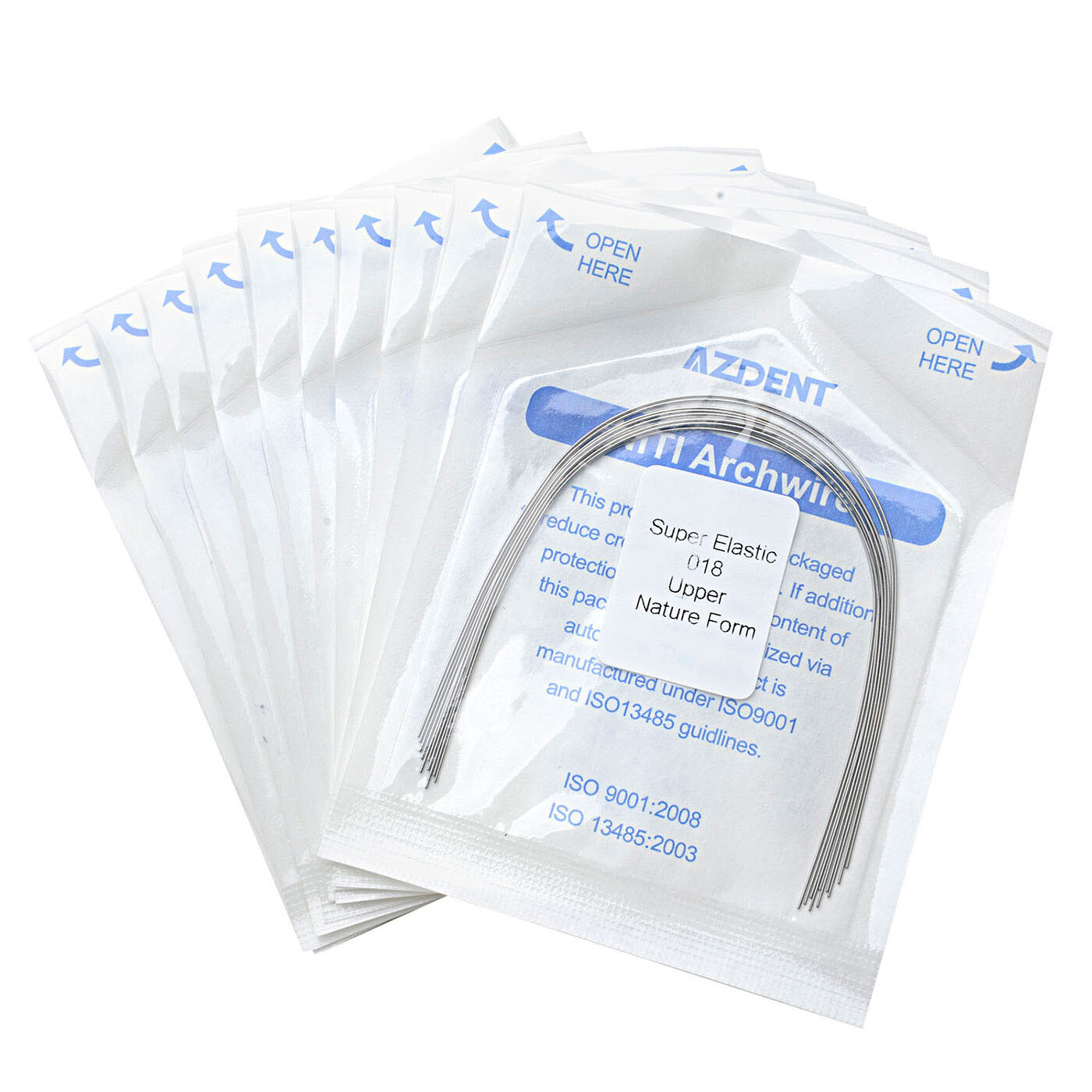 10Pc AZDENT Dental Orthodontic Super Elastic Niti Round Arch Wire Nature Form