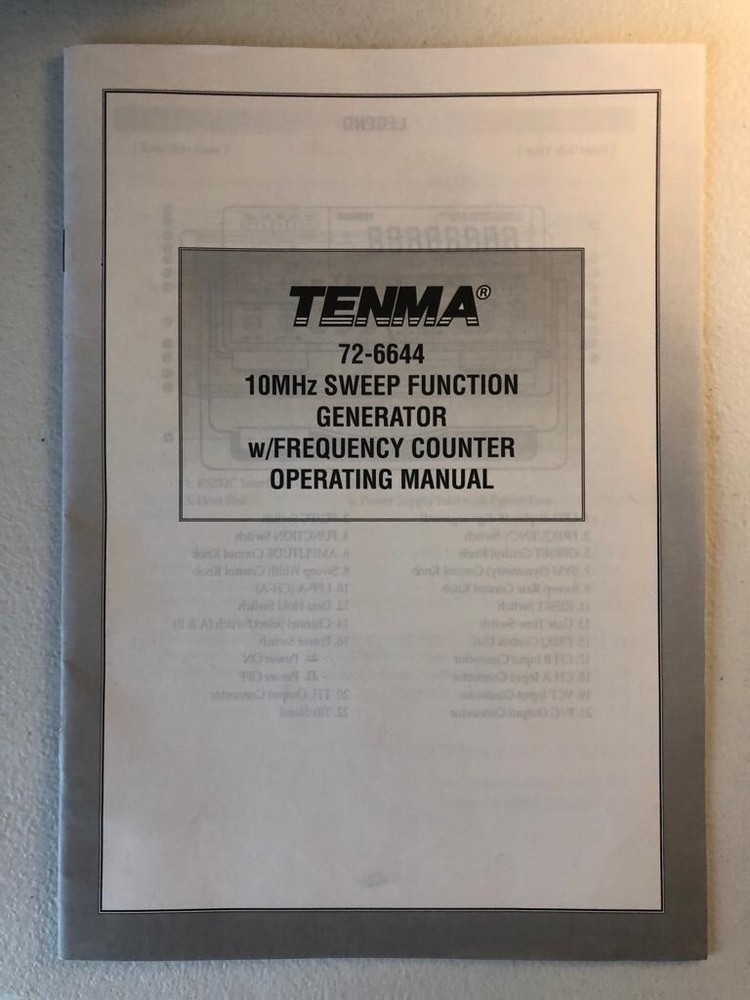 TENMA Function Generator Model 72-6644