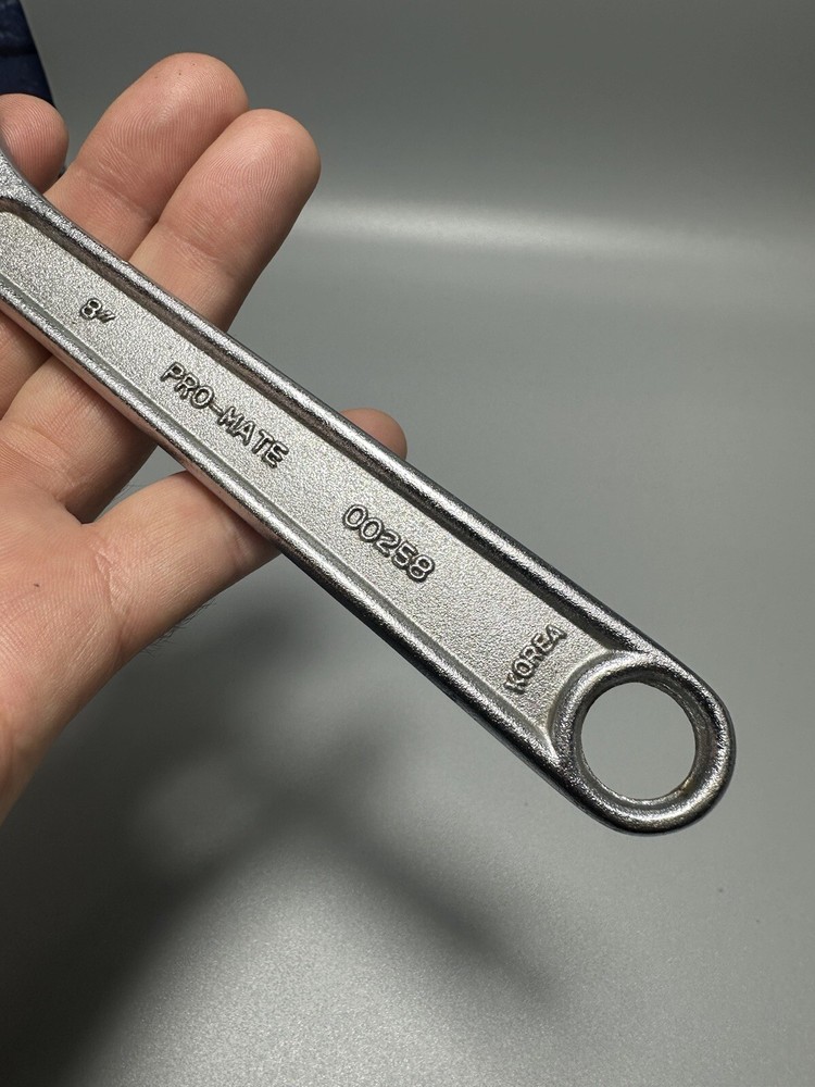 Vintage PRO-MATE 8" Adjustable Wrench P/# 00258 Pro Mate