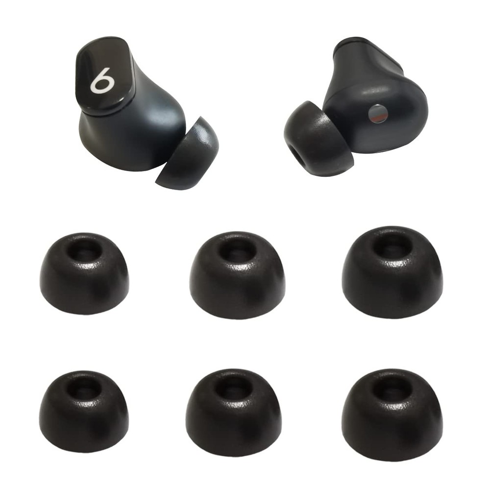 Memory Foam Ear Tips for Beats Earbuds - Universal Replacement LMS, Black