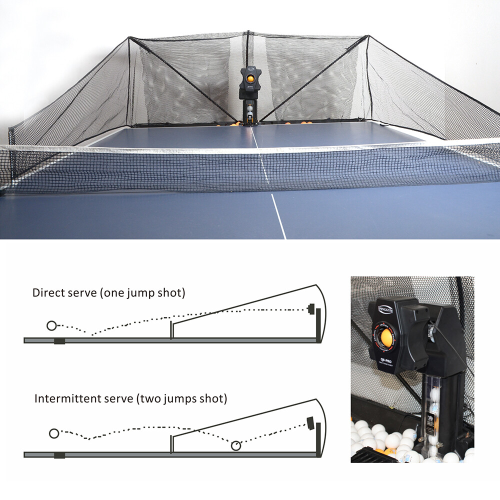 US Super Automatic Table Tennis Robot Ping Pong Pitching Machine Training w/ Net