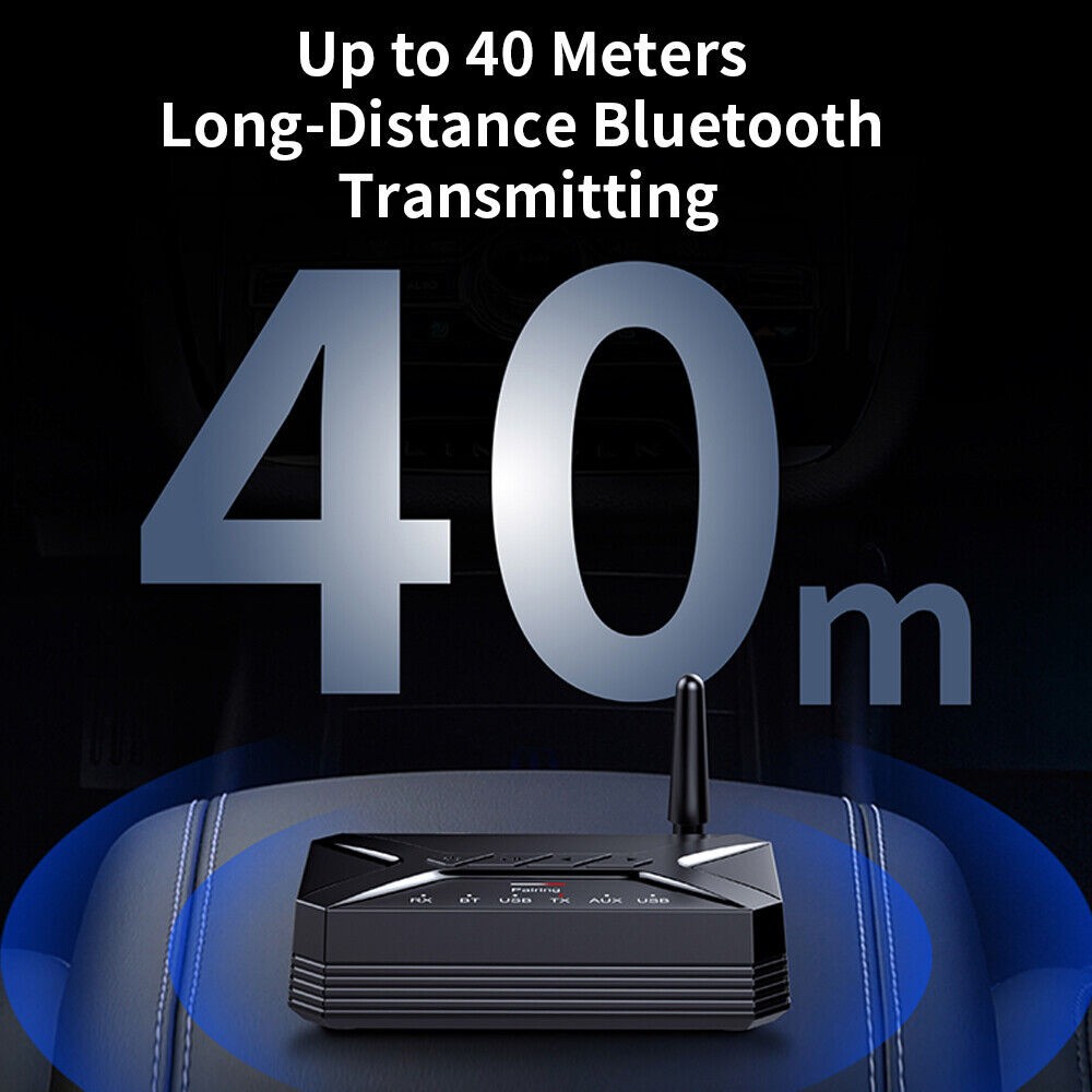 Bluetooth 5.0 + EDR A2DP/AVCDP Transmitter& Receiver Adapter With Charging Cable