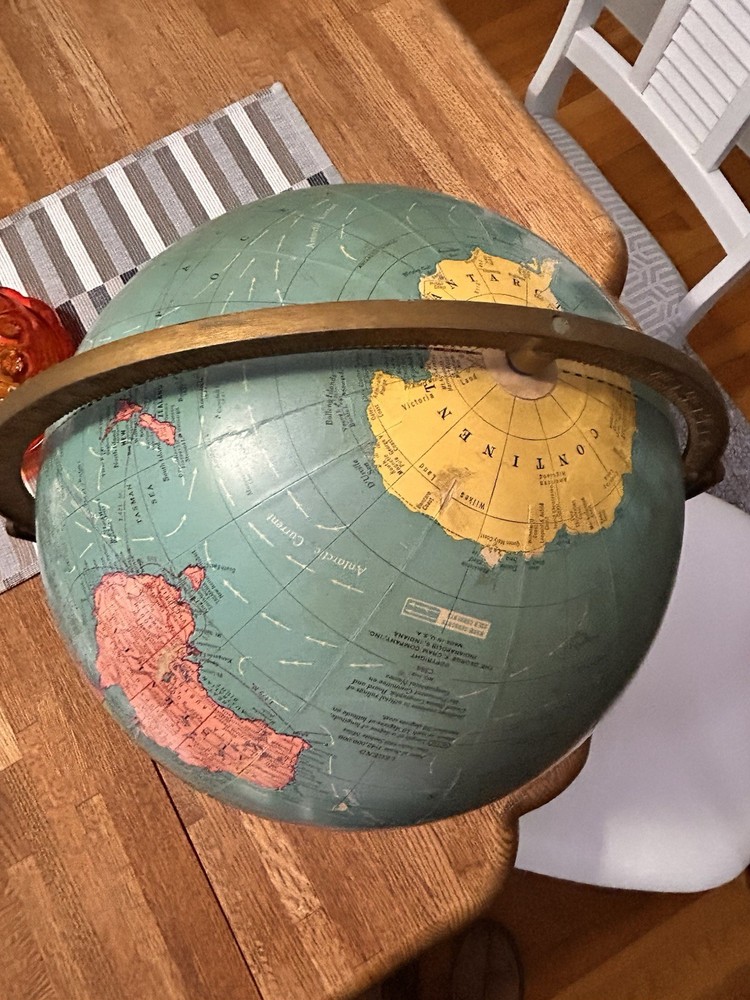 Cram's Imperial World Globe 12” Vintage with Stand EUC