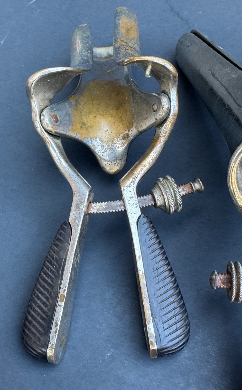 Lot Of 3 Antique 1800's Victorian Ebony Handle Examination Speculum