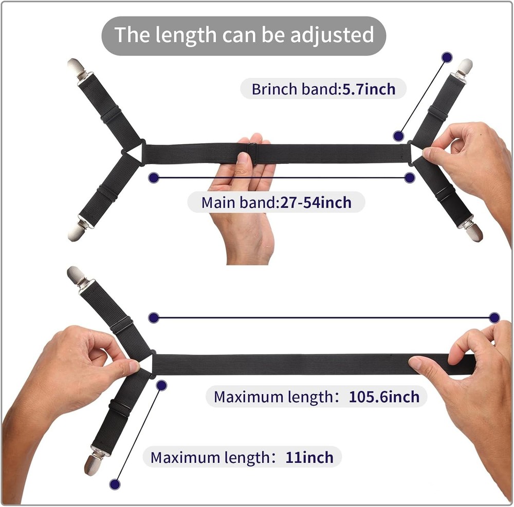 High-Quality Adjustable Sheet Straps - Secure Your Bed Sheets Effortlessly