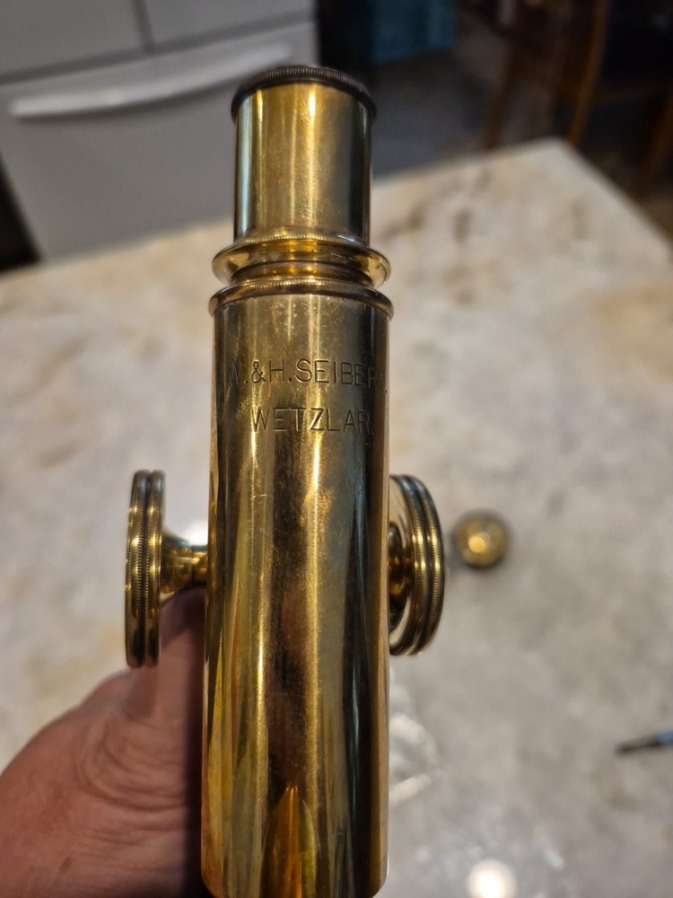 E. Leitz Wetzlar microscope Brass Microscope serial # 14808