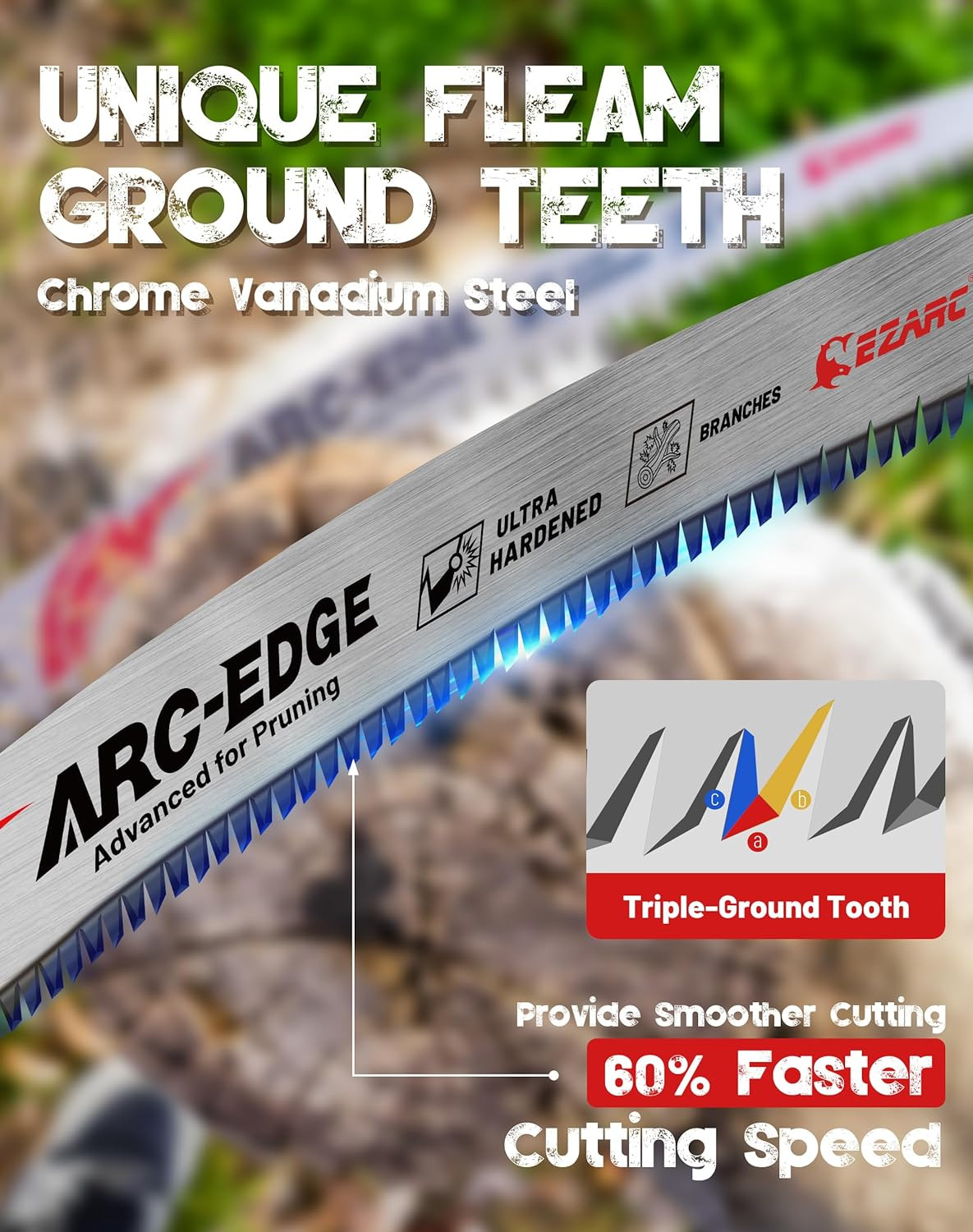 EZARC Japanese Teeth Reciprocating Saw Blade 15 Inch, Arc Edge Wood Pruning Saw