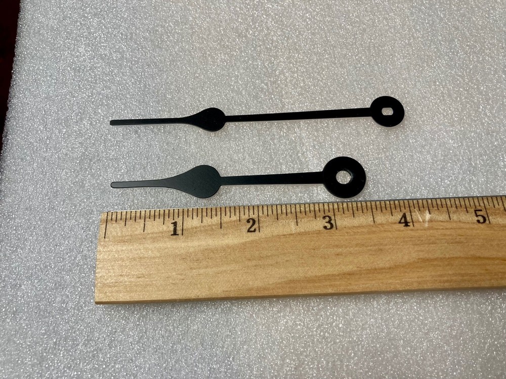 Clock Spade Hands for Quartz Battery Movements + Second Hand fits 7-8" Dial