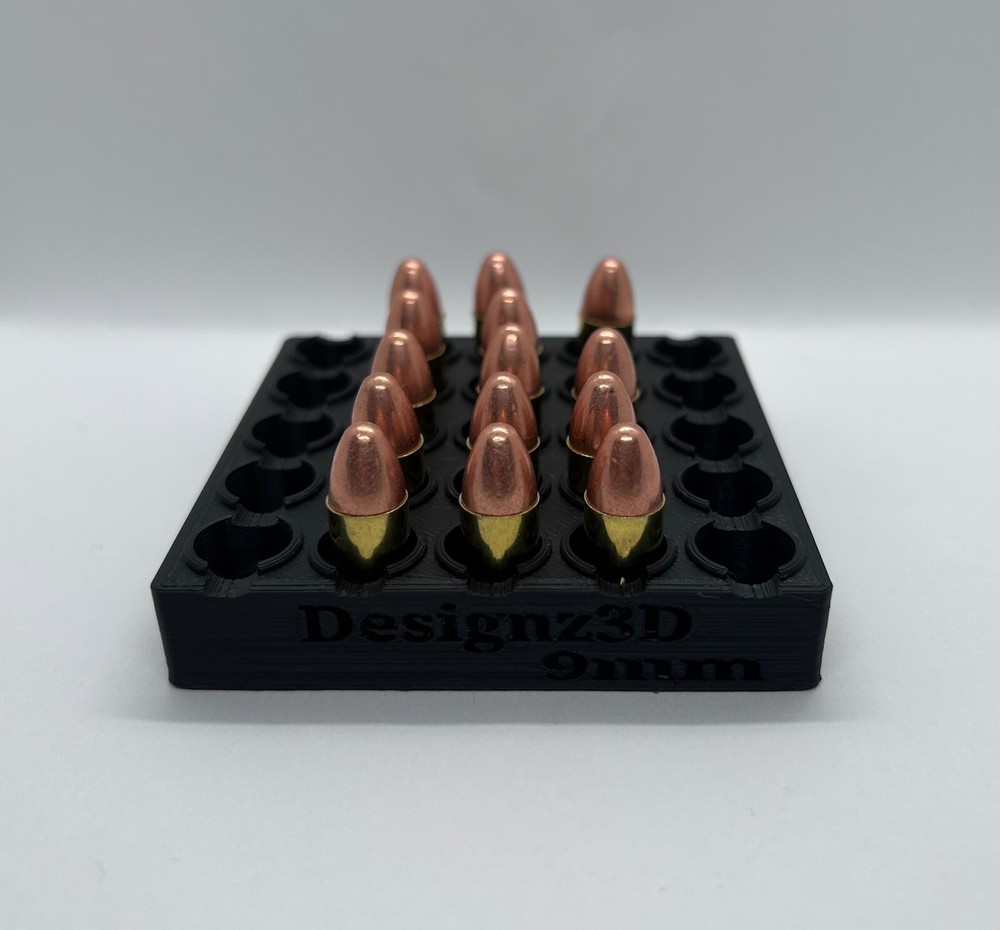 Designz3D Rugged 9mm Reloading Block Stand (25rd or 50rd)