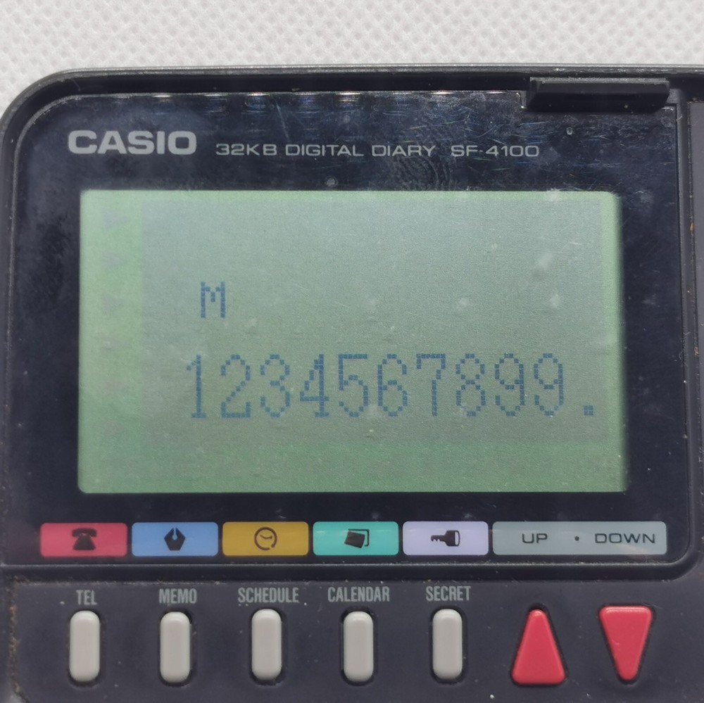 Vintage Casio 32 Kb Digital Diary SF-4100 Tested