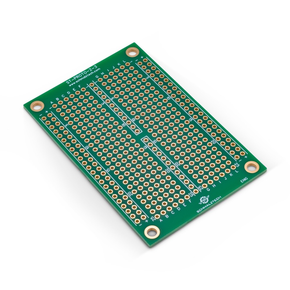 Premium 2" x 3" Protoboard PCB, ENIG Prototyping PCB, ST-PROTO-2-3