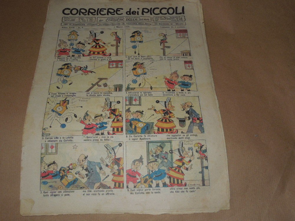 CORRIERE DEI PETITS 1 MARCH 1925 ILLUSTRATOR RUBY COVER COMICS-STORIES-