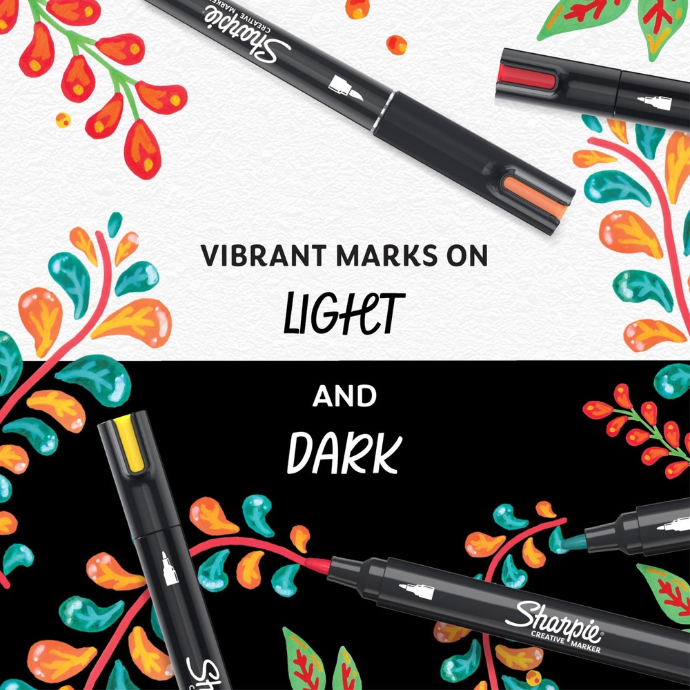 Sharpie Creative Markers, Water-Based Acrylic, Brush Tip, Office Product
