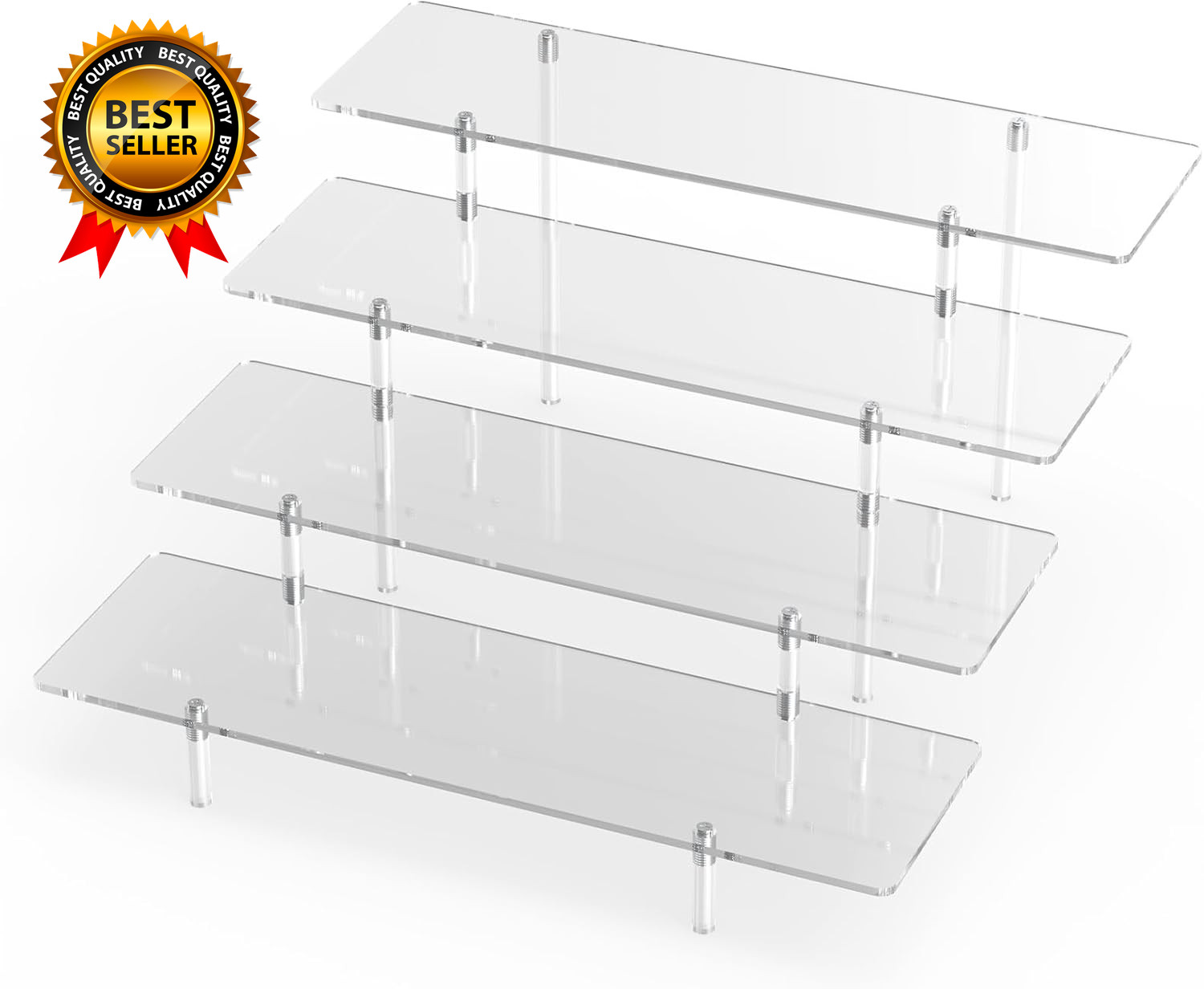 Acrylic Display Riser Stand Shelf Clear 4 Tier Cupcake Stand Perfume Display