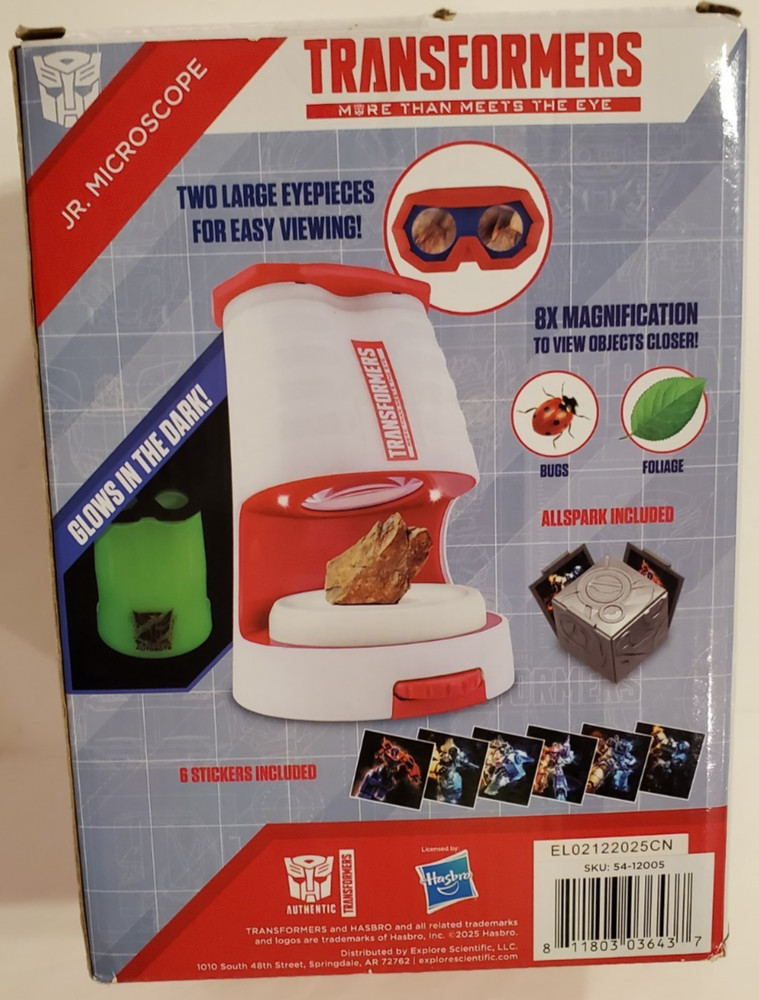 Transformers Jr. Lighted Microscope 8X Magnification - READ