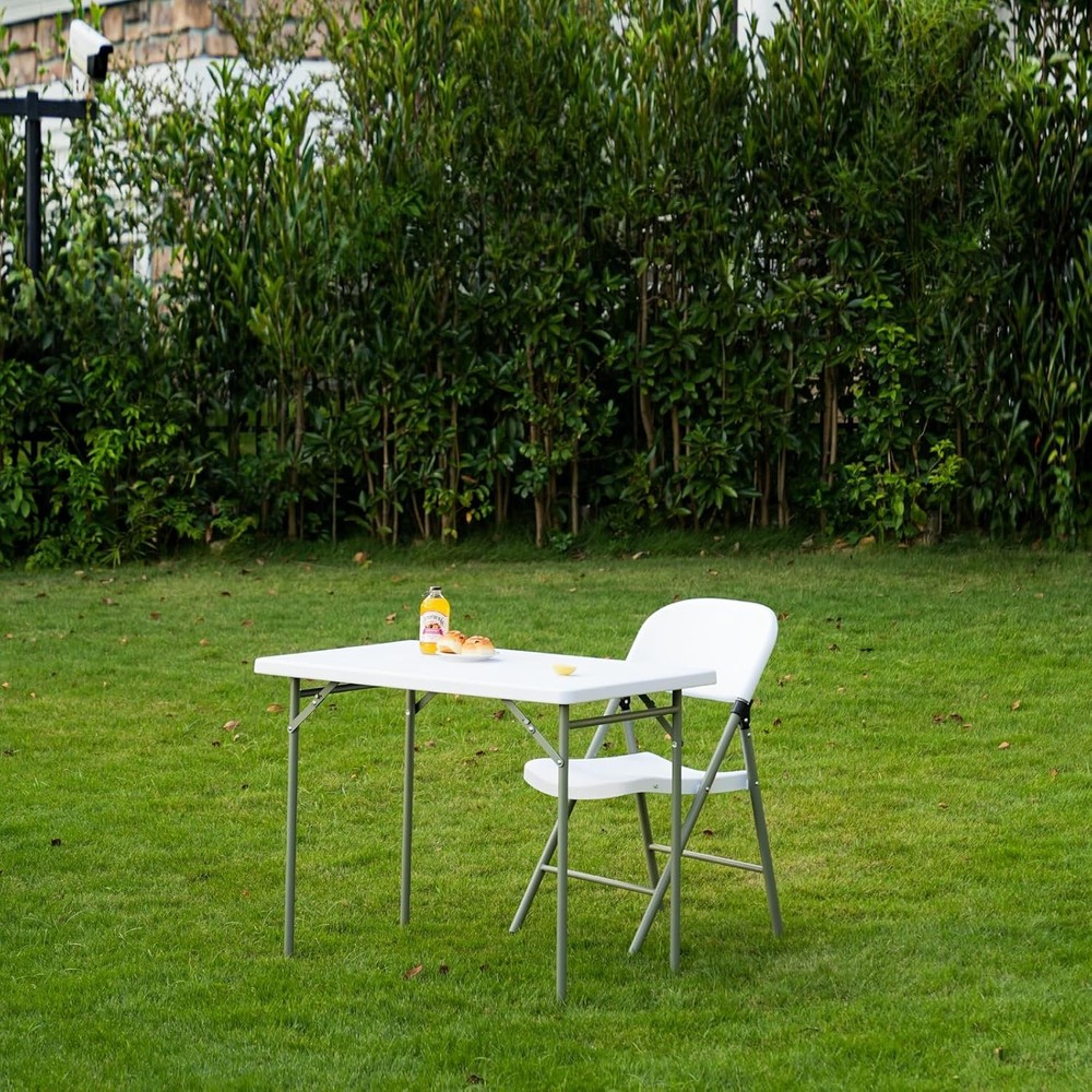 3ft Rectangular Folding Table for All-Occasion, Foldable Table with HDPE Tableto