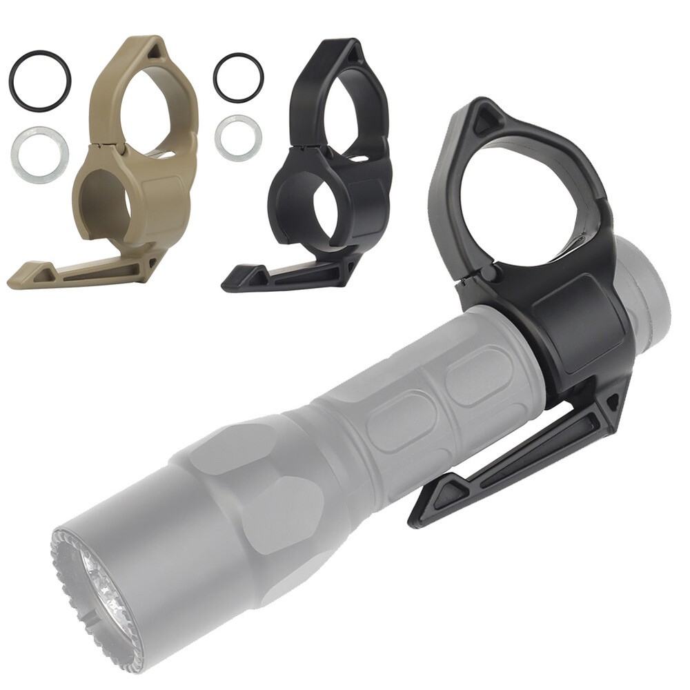 Tactical Finger Ring Flashlight Adapter Switchback Holder Compatible Pocket Clip