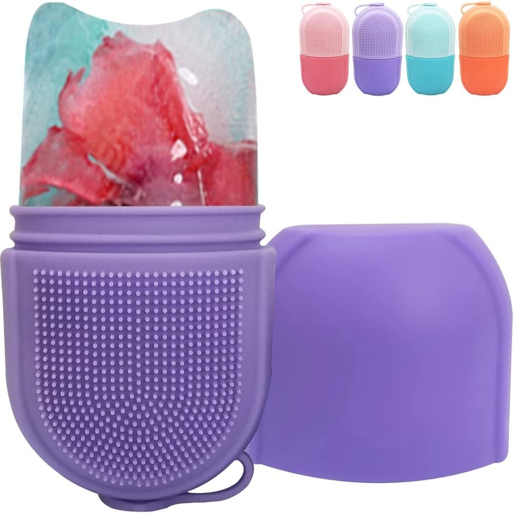 Reble Cube Silicone  Ice Roller With Brush For Face Cold Therapy