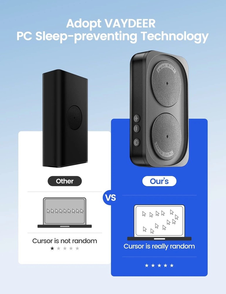 Undetectable Mouse Jiggler,Mouse Mover Jigger Device with LED Screen,Interval...