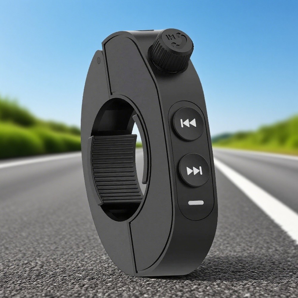 Black Wireless Bluetooth Media Button Remote Controller For Motorcycle Handlebar