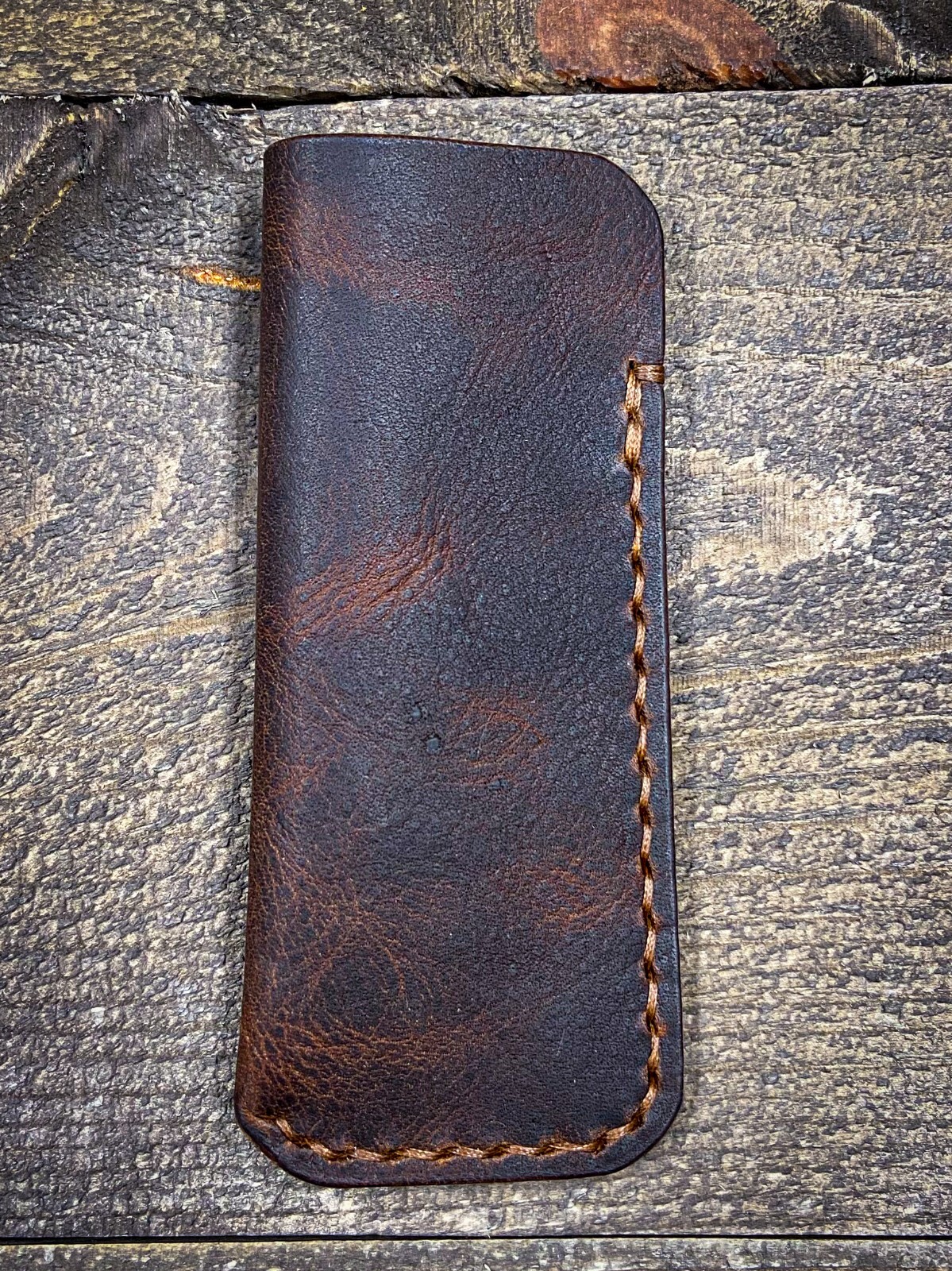 Leather EDC Pocket Knife Slip universal 4.75”x 2” fits Bugout, Stockman and more