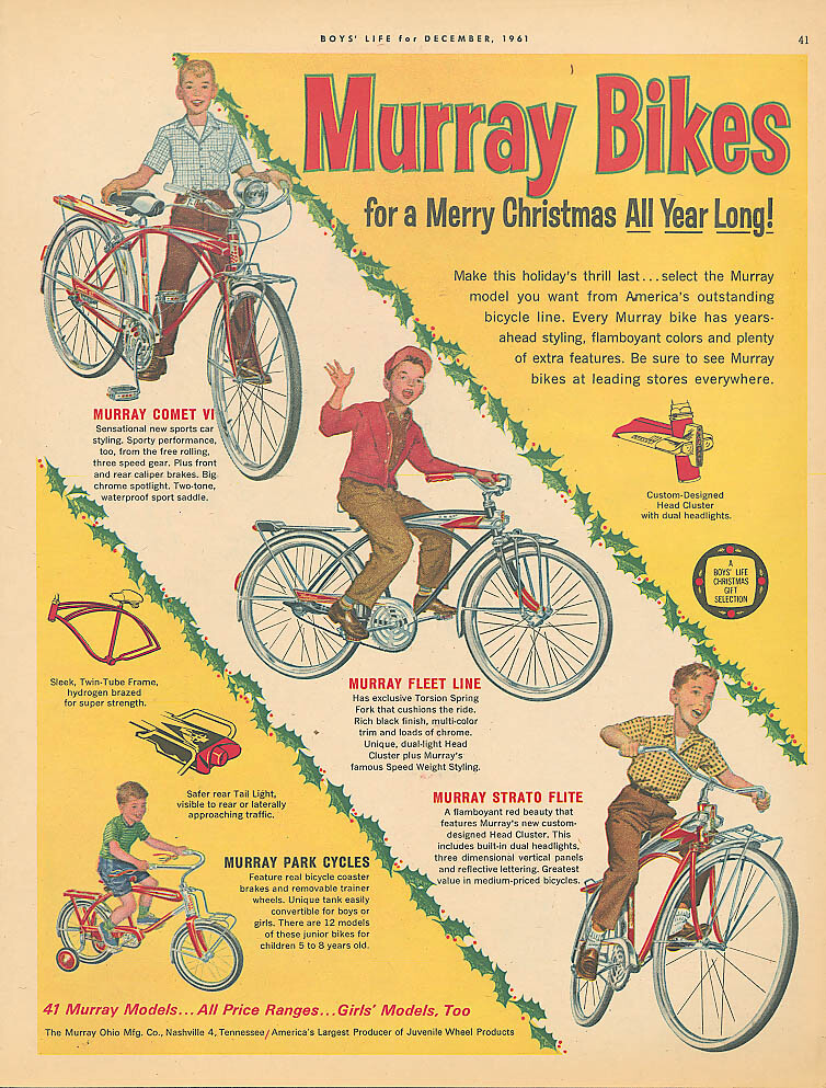 Murray Strato Flite Comet Fleet Line bicycle ad 1961