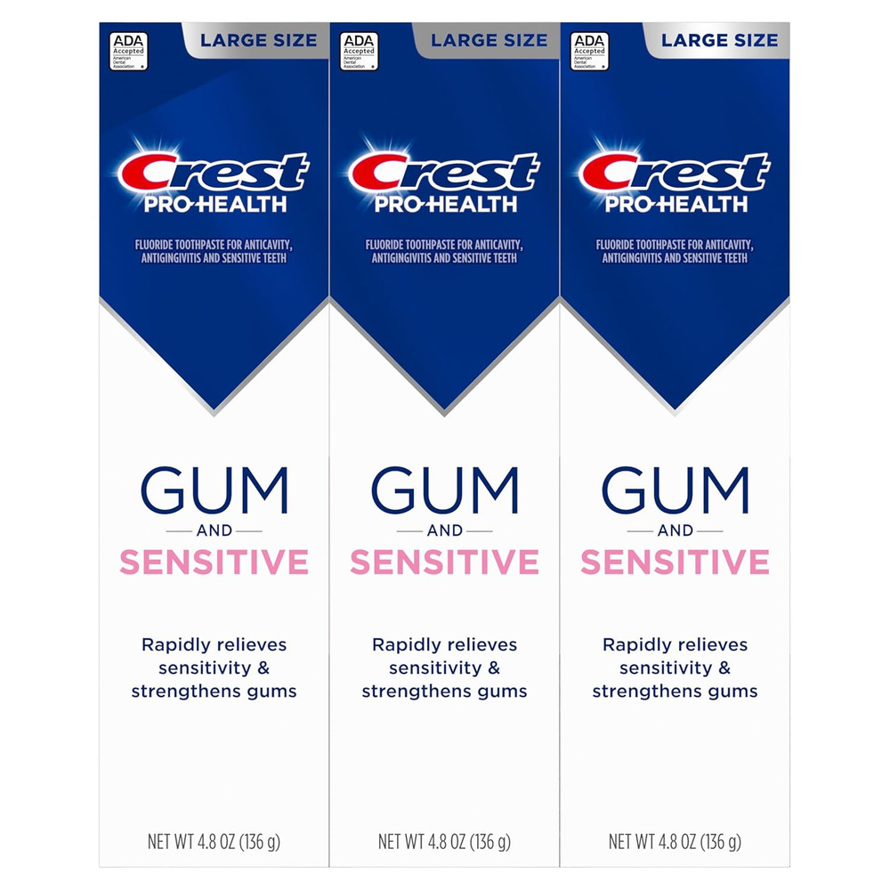 Sensitive and Gum Toothpaste 4.8 Oz (3 Pack), Relieves Sensitivity, Strengthe...