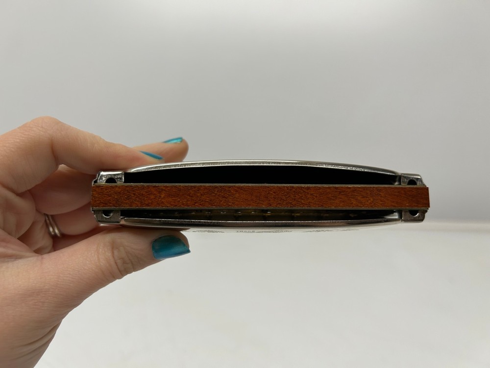Vtg M. Hohner Germany Echo C Key Curved Harmonica W/ Box