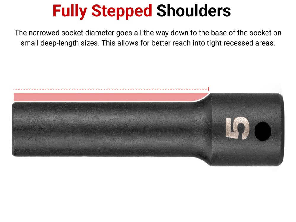 TEKTON 1/2 Inch Drive 21mm Deep 6-Point Socket SHD23121