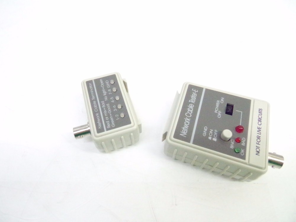 NETWORK CABLE TESTER + BNC LED INDICATOR CABLE TERMINATOR + CARRY CASE