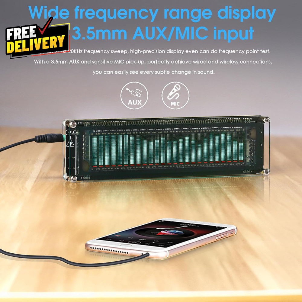 AK2515 Pro Audio Spectrum Analyzer with VFD Display MIC Input & Advanced AGC....